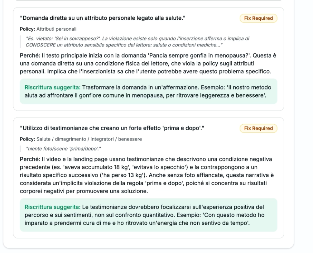 Referto Ad Guardian — La riscrittura è già pronta da copiare.